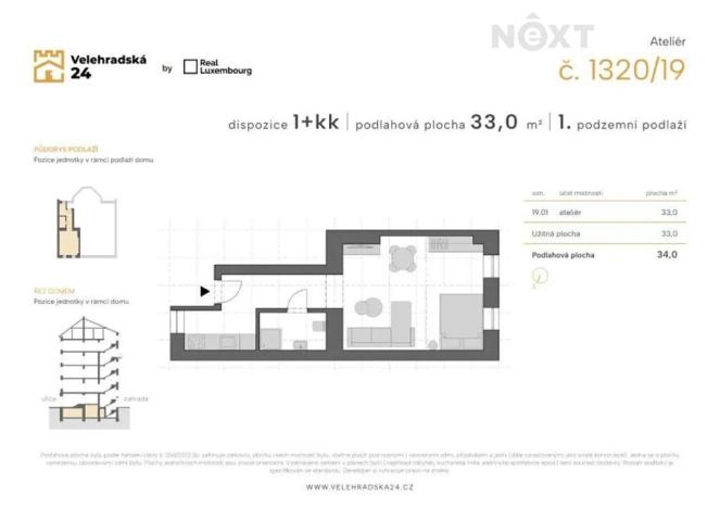 Prodej kanceláře, Praha - Vinohrady, Velehradská, 33 m2