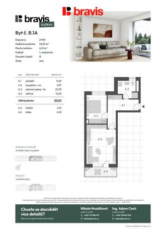 Prodej bytu 2+kk, Vyškov - Vyškov-Předměstí, 53 m2