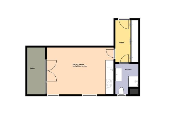 Pronájem bytu 1+kk, Praha - Chodov, Šternovská, 32 m2