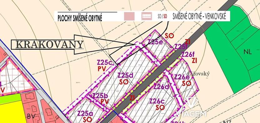 Prodej pozemku pro bydlení, Krakovany, 3015 m2