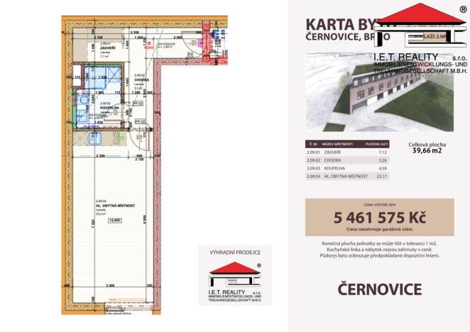 Prodej bytu 1+kk, Brno, Charbulova, 40 m2