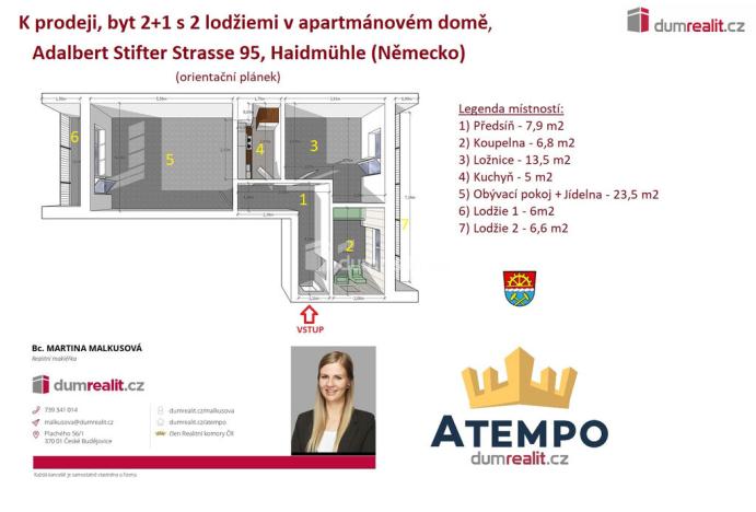 Prodej bytu 2+1, Haidmühle, Adalbert Stifter Strasse 95, Německo, 69 m2