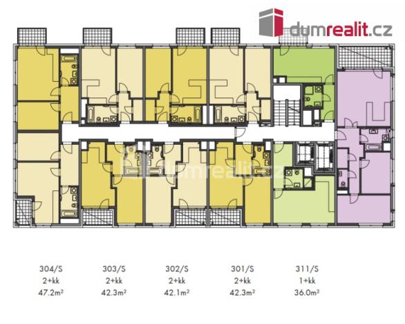 Prodej bytu 2+kk, Praha - Vysočany, Pod Harfou, 42 m2