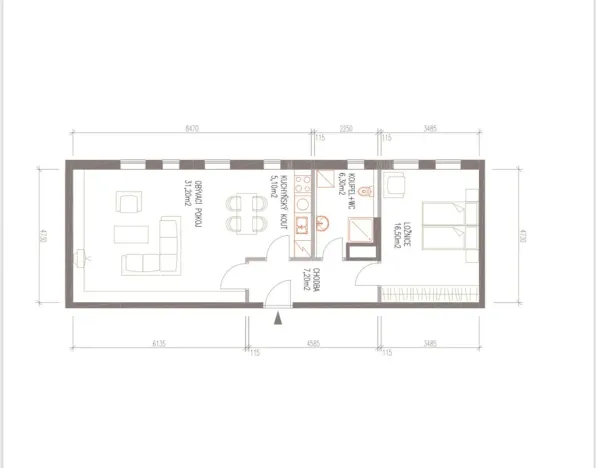 Pronájem bytu 2+kk, Praha - Hodkovičky, U Zátiší, 66 m2