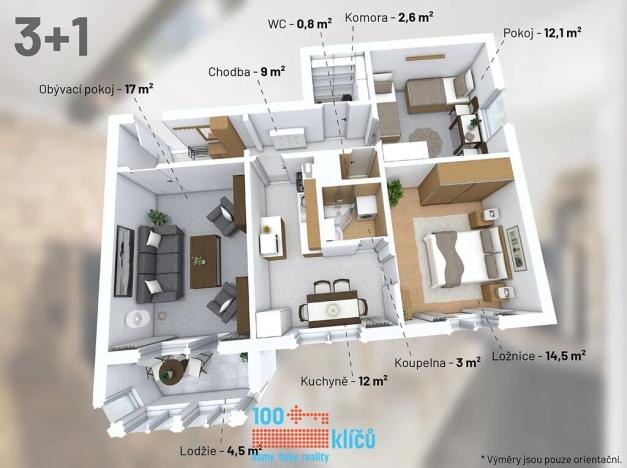 Prodej bytu 3+1, Přerov, Želatovská, 71 m2