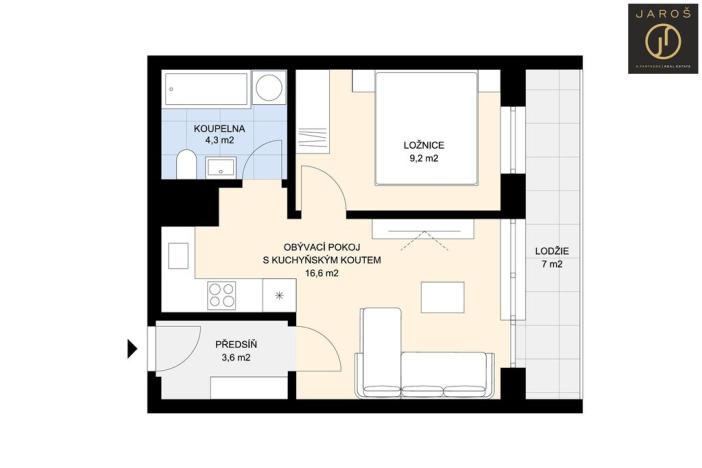 Prodej bytu 2+kk, Kladno, Václava Rabase, 34 m2