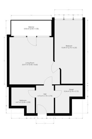 Pronájem bytu 2+kk, Praha - Karlín, Breitfeldova, 55 m2
