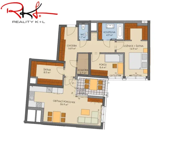 Prodej bytu 3+kk, Praha, Thomasova, 87 m2