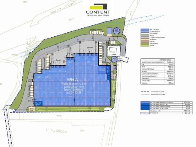Pronájem skladu, Kozomín, 1200 m2