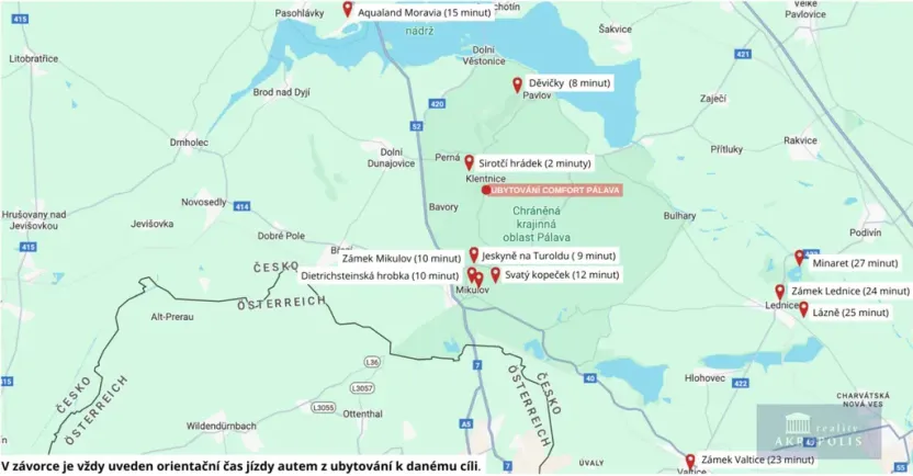 Pronájem ubytování, Klentnice, 822 m2
