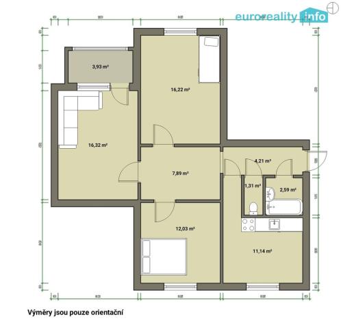 Prodej bytu 3+1, Rotava, Sídliště, 75 m2