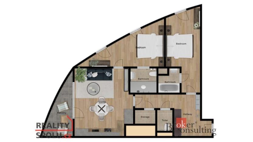 Prodej bytu 3+kk, Praha - Michle, Hodonínská, 86 m2