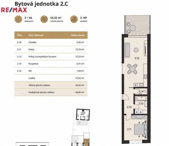 Prodej bytu 2+kk, Brno, Obřanská, 54 m2