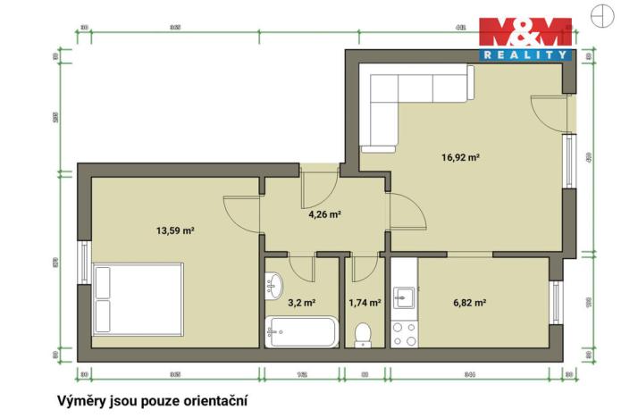 Prodej bytu 2+kk, Mariánské Lázně - Úšovice, Kubelíkova, 47 m2