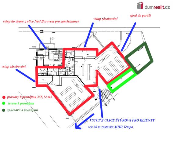 Pronájem obchodního prostoru, Praha, Štúrova, 143 m2