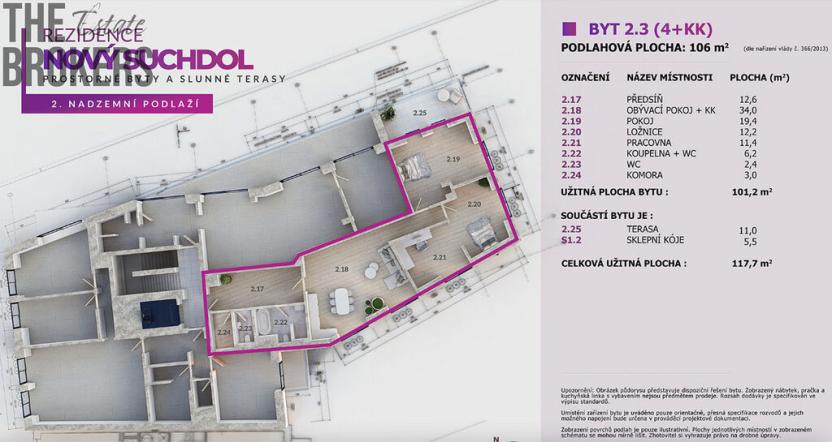 Prodej bytu 4+kk, Praha - Suchdol, U hotelu, 118 m2