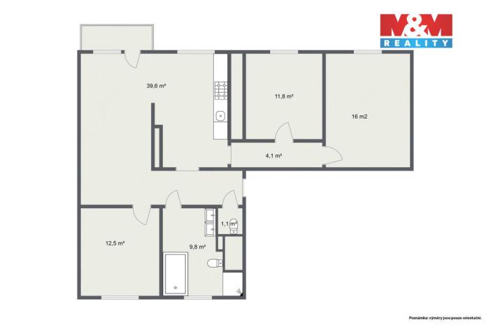 Prodej bytu 4+1, Bukovany, 111 m2