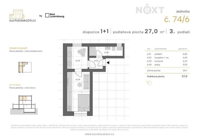Prodej bytu 1+1, Praha - Sedlec, Suchdolská, 27 m2
