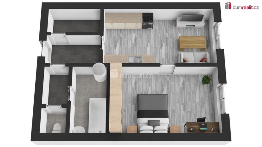 Pronájem bytu 1+1, Terezín, Komenského, 59 m2