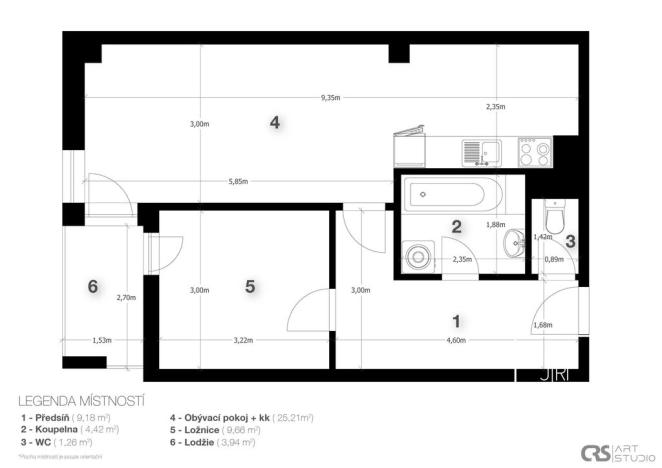 Prodej bytu 2+kk, Tmaň, 50 m2