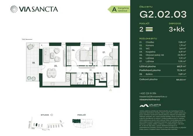 Prodej bytu 3+kk, Praha - Vinoř, Mladoboleslavská, 72 m2