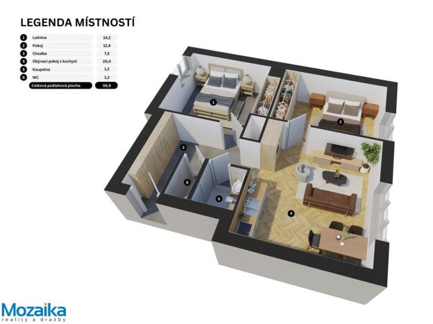 Pronájem bytu 3+kk, Lanškroun - Lanškroun-Vnitřní Město, nám. J. M. Marků, 65 m2
