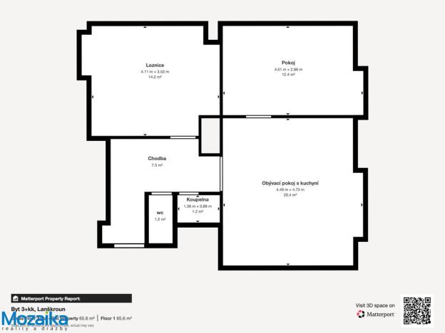 Pronájem bytu 3+kk, Lanškroun - Lanškroun-Vnitřní Město, nám. J. M. Marků, 65 m2