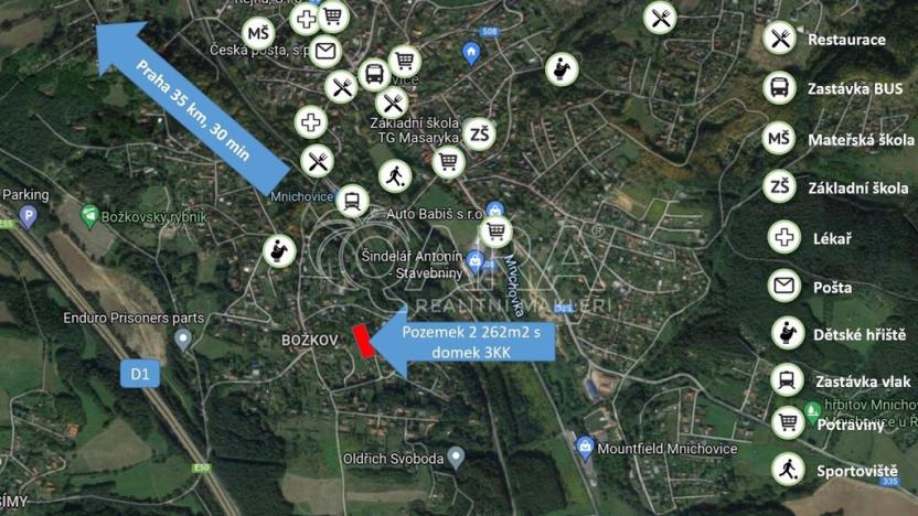 Prodej pozemku pro bydlení, Mnichovice, Skuhrovecká, 2043 m2