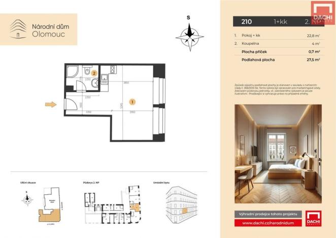 Prodej bytu 1+kk, Olomouc, 8. května, 27 m2