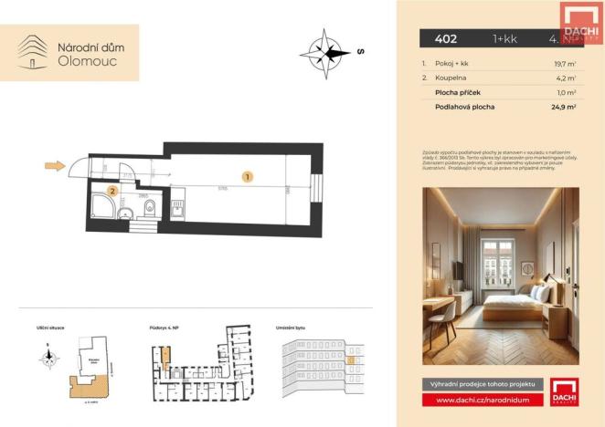 Prodej bytu 1+kk, Olomouc, 8. května, 24 m2