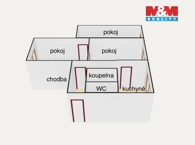 Prodej bytu 3+1, Meziměstí, Dlouhá, 60 m2