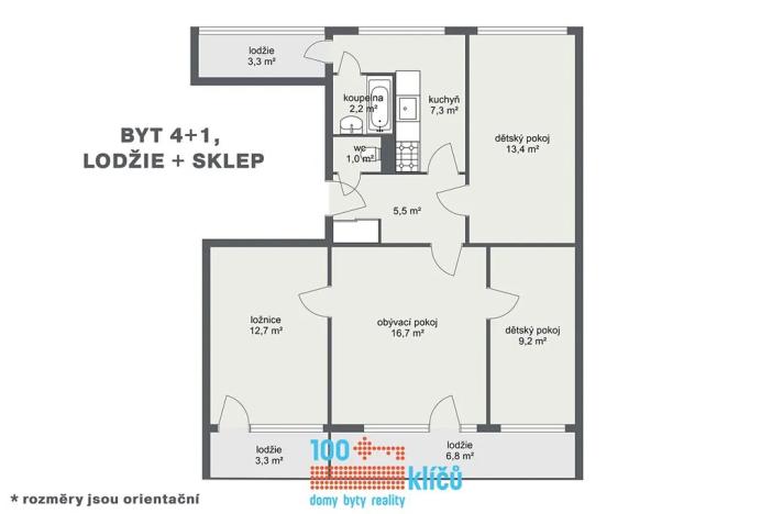 Prodej bytu 4+1, Pardubice, Kosmonautů, 69 m2