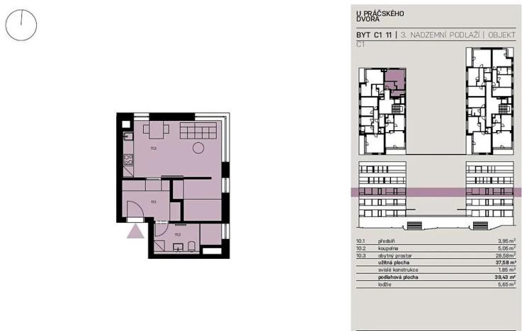 Prodej bytu 2+kk, Praha, Práčská, 38 m2