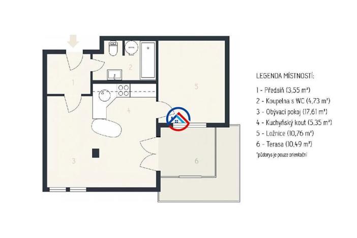 Pronájem bytu 2+kk, Olomouc, Bacherova, 52 m2