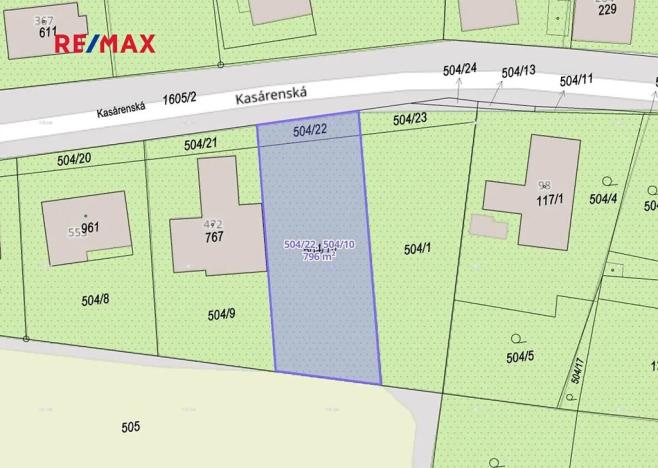 Prodej pozemku pro bydlení, Opatovice nad Labem, Kasárenská, 796 m2