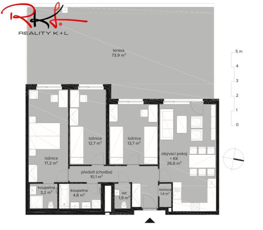 Prodej bytu 4+kk, Praha, Sedlářova, 97 m2