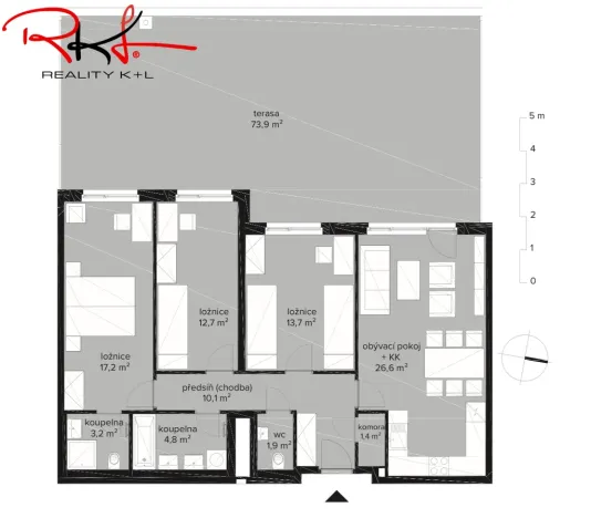 Prodej bytu 4+kk, Praha, Sedlářova, 97 m2