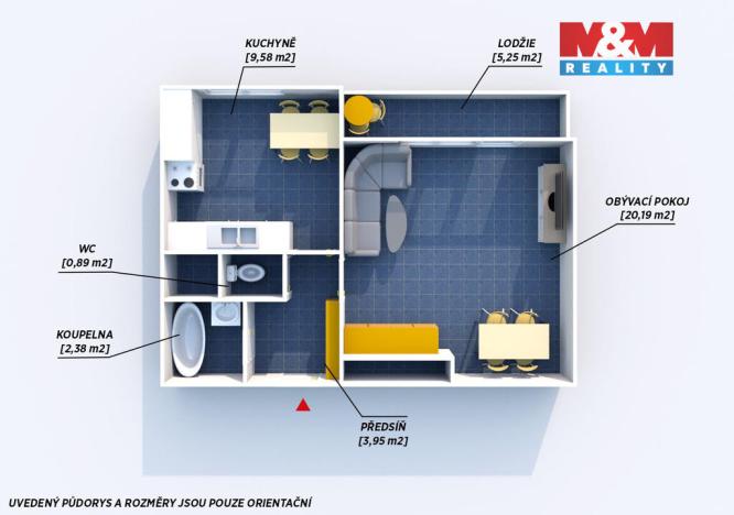 Pronájem bytu 1+1, Plzeň, Motýlí, 39 m2