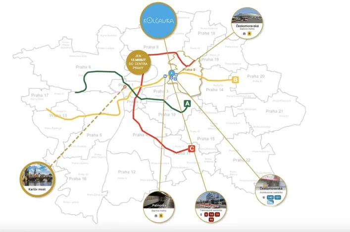 Pronájem bytu 1+kk, Praha - Libeň, Nad Kolčavkou, 42 m2