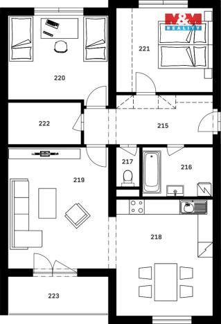 Prodej bytu 3+1, Nýrsko, Rybářská, 91 m2