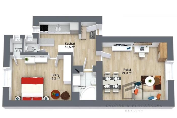 Prodej bytu 2+kk, Praha - Vršovice, Ruská, 62 m2