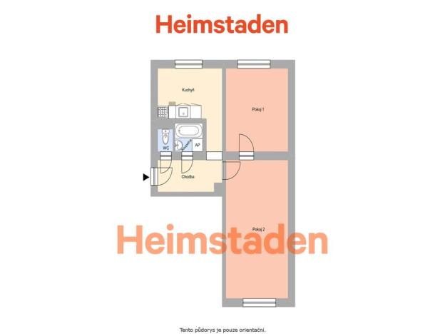 Pronájem bytu 2+1, Ostrava - Poruba, Jilemnického náměstí, 52 m2