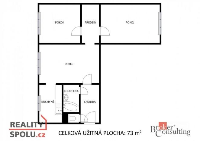 Prodej bytu 3+1, Jeseník, Zeyerova, 73 m2