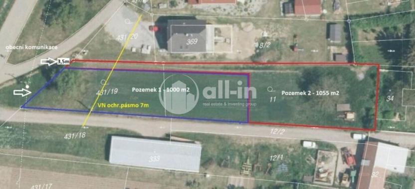 Prodej pozemku pro bydlení, Bohdalice-Pavlovice - Bohdalice, 1000 m2
