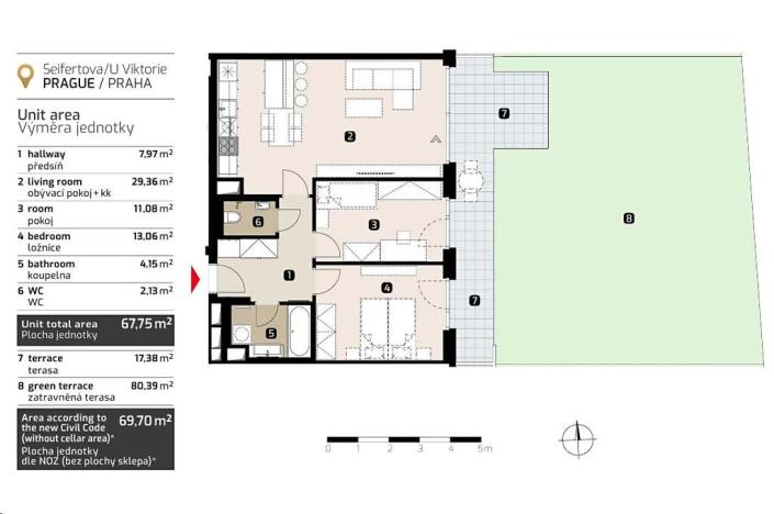 Prodej bytu 3+kk, Praha - Žižkov, Seifertova, 70 m2