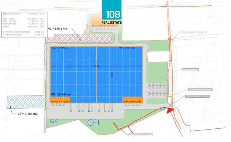 Prodej komerčního pozemku, Duchcov, Bílinská, 39558 m2