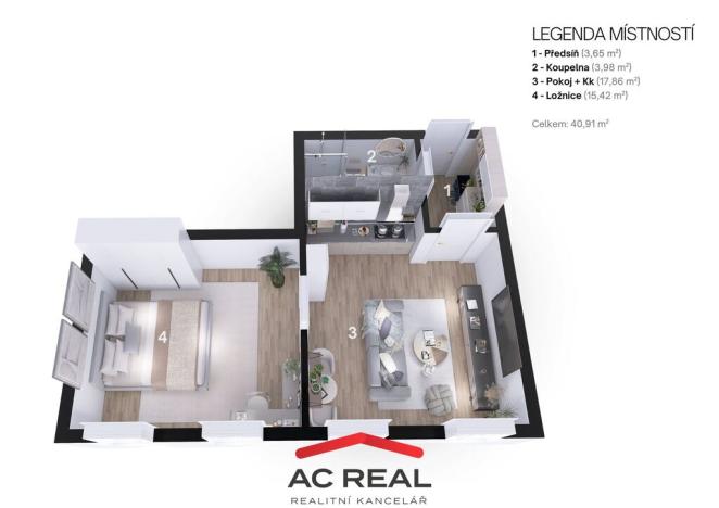 Prodej bytu 2+kk, Brno - Židenice, Šámalova, 42 m2