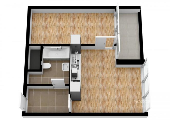 Pronájem bytu 2+kk, Praha - Karlín, Breitfeldova, 46 m2