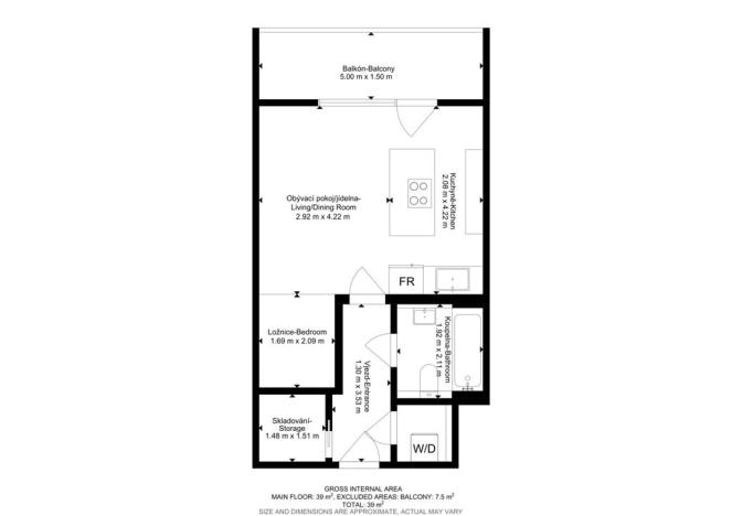 Prodej bytu 1+kk, Brno - Ponava, Střední, 38 m2