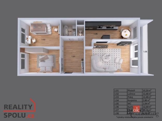 Prodej bytu 3+1, Benešov, Vnoučkova, 75 m2